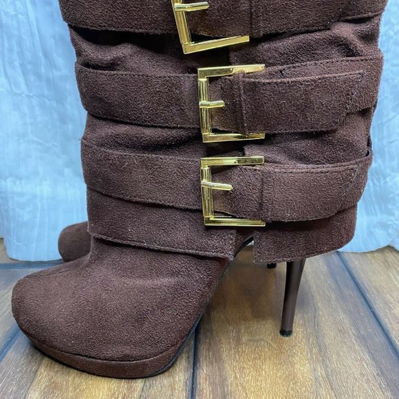 Michael Antonio Multi Buckle Mid Calf Boots - Picture 2 of 8